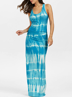 Maxi Dress - Underwater Style Printed / Tank Top